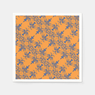 Blue orange french chandelier pattern napkin