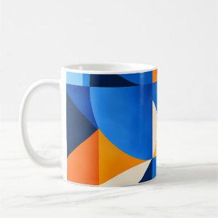 Blue Orange Geometric Abstract Coffee Mug