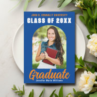 Blue Orange Graduate Photo Modern Bold Graduation