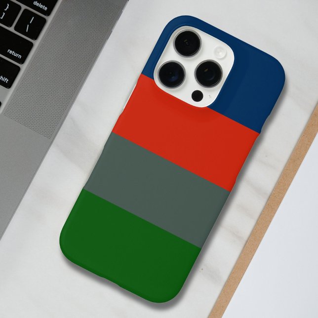 Blue Orange Green Stripes Colour Block Pattern  Case-Mate iPhone Case (Creator Uploaded)