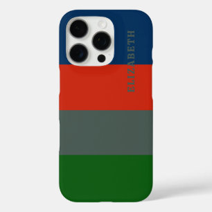 Blue Orange Green Stripes Pattern Personalised iPhone 16 Pro Case
