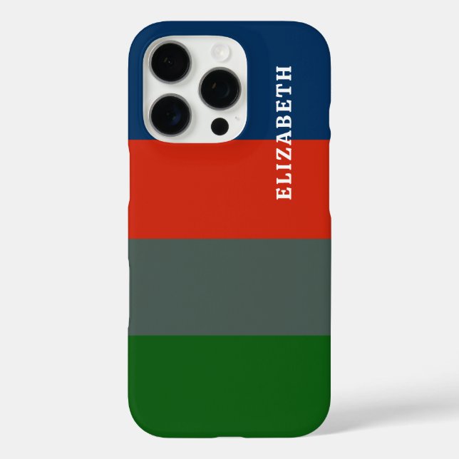Blue Orange Green Stripes Pattern Personalised Case-Mate iPhone Case (Back)