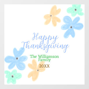 Blue orange green watercolor flower winterThanks