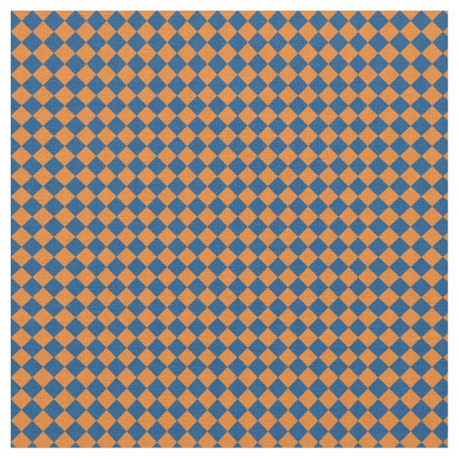 Blue & Orange Harlequin Fabric (Close Up)