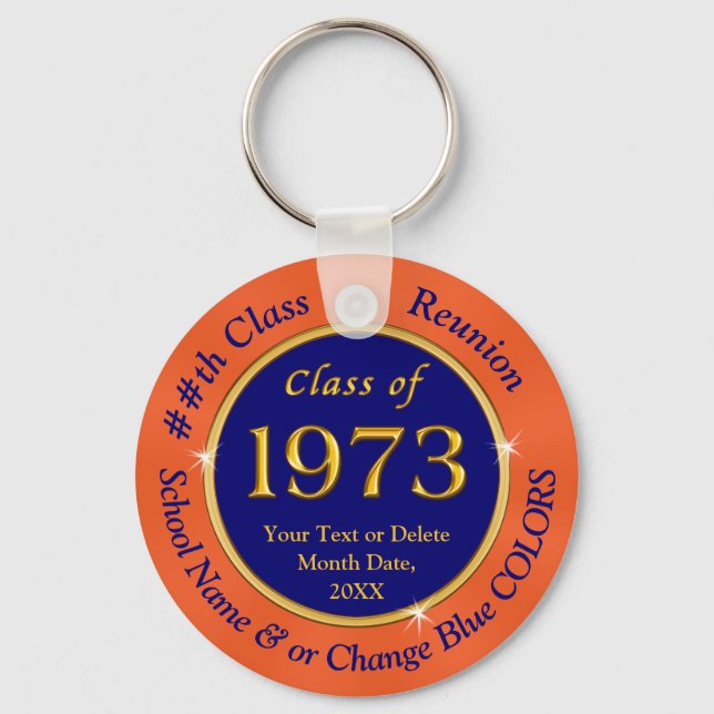 Blue Orange, Inexpensive, Class Reunion Favours, Key Ring (Front)