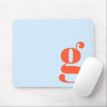 Blue Orange Minimal Retro Monogram Initial Custom Mouse Pad<br><div class="desc">Minimalist Retro Monogram Initial Custom Mouse Pad in Blue and Orange</div>