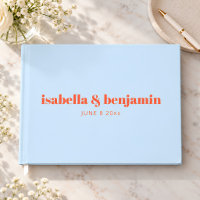 Blue Orange Modern Bold Typography Wedding