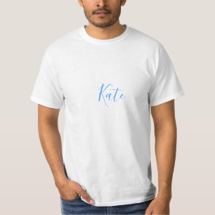 Blue orange pastel flower add name boho retro gift T-Shirt