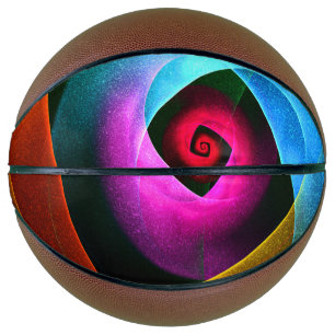 Blue Orange Pink Modern Abstract Art Pattern #24 Basketball