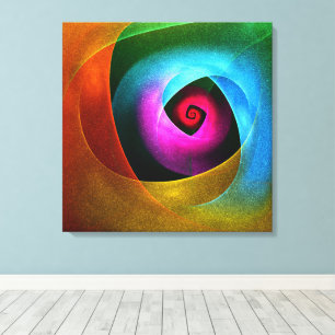 Blue Orange Pink Modern Abstract Art Pattern #24 Canvas Print