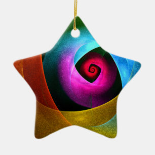 Blue Orange Pink Modern Abstract Art Pattern #24 Ceramic Tree Decoration