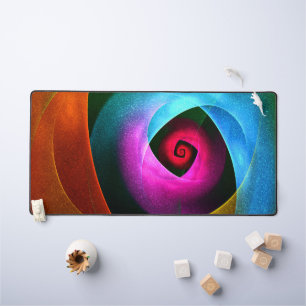 Blue Orange Pink Modern Abstract Art Pattern #24 Desk Mat