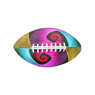 Blue Orange Pink Modern Abstract Art Pattern #24 Football
