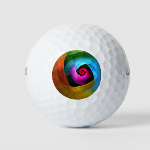 Blue Orange Pink Modern Abstract Art Pattern #24 Golf Balls