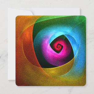 Blue Orange Pink Modern Abstract Art Pattern #24 Invitation