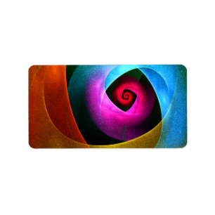 Blue Orange Pink Modern Abstract Art Pattern #24 Label