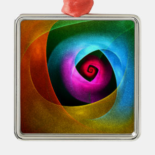 Blue Orange Pink Modern Abstract Art Pattern #24 Metal Tree Decoration