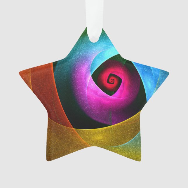 Blue Orange Pink Modern Abstract Art Pattern #24 Ornament (Front)