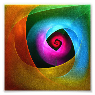 Blue Orange Pink Modern Abstract Art Pattern #24 Photo Print