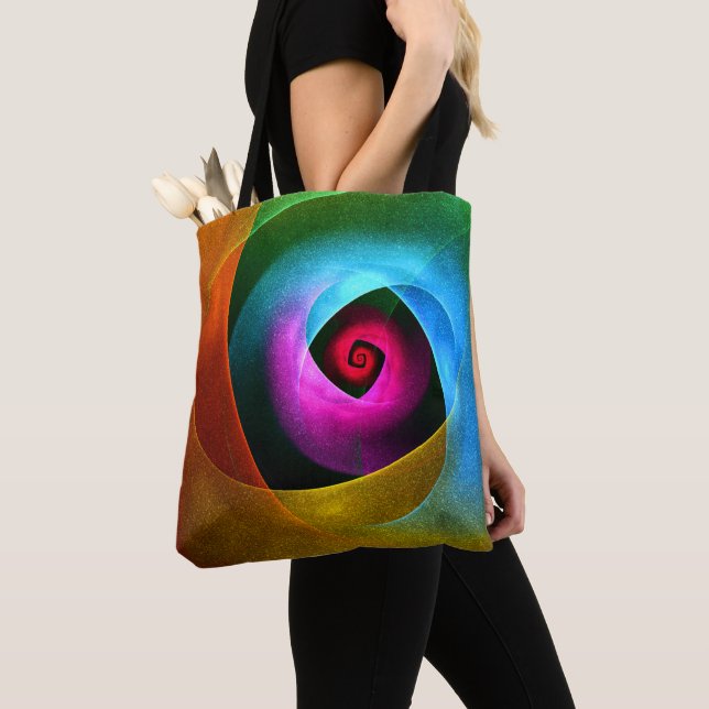 Blue Orange Pink Modern Abstract Art Pattern #24 Tote Bag (Close Up)