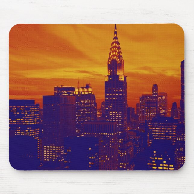 Blue Orange Pop Art New York City Mouse Pad (Front)