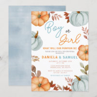  Blue Orange Pumpkin Gender Reveal 