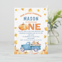 Blue Orange Pumpkin Truck 1st Birthday