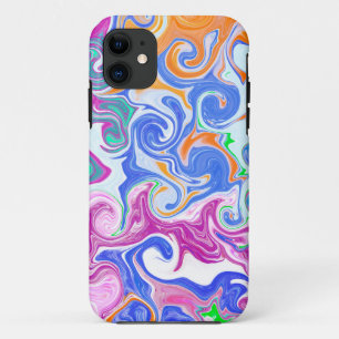Blue, Orange, Purple Fluid Art Throw Pillow Case-Mate iPhone Case