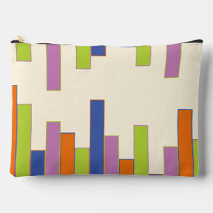 Blue, Orange, Purple, Green and Cream Rectangles Accessory Pouch