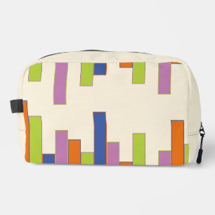 Blue, Orange, Purple, Green and Cream Rectangles Dopp Kit