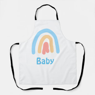blue orange rainbow baby add name text apron