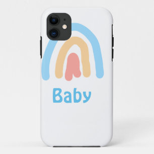 blue orange rainbow baby add name text Case-Mate iPhone case
