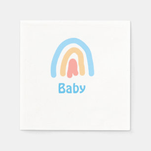 blue orange rainbow baby add name text napkin