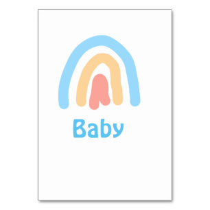 blue orange rainbow baby add name text table number