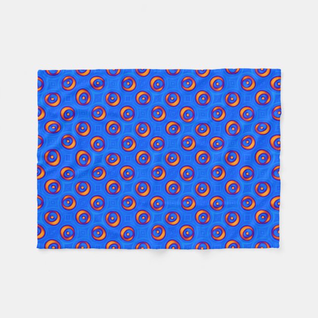 Blue Orange Red COOL pattern Fleece Blanket (Front (Horizontal))