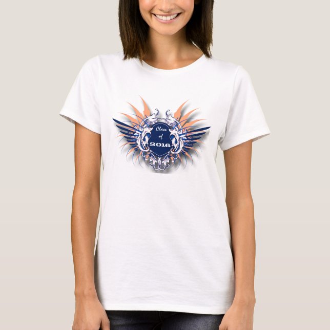 Blue Orange Shield Graduate Class Of Shirt (Front)