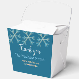 Blue orange snowflakes add business name christmas favour box