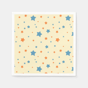 Blue& Orange Star Pattern Elegant Starry Napkin