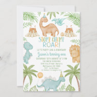 Blue Orange Stomp Chomp Roar Dinosaur Birthday