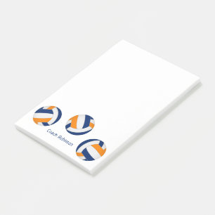 blue orange team colours volleyball coach post-it notes