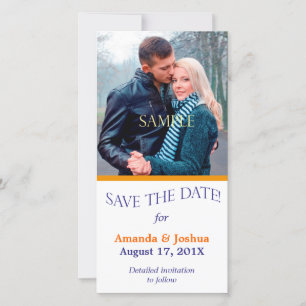 Blue Orange Template Save the Date Wedding
