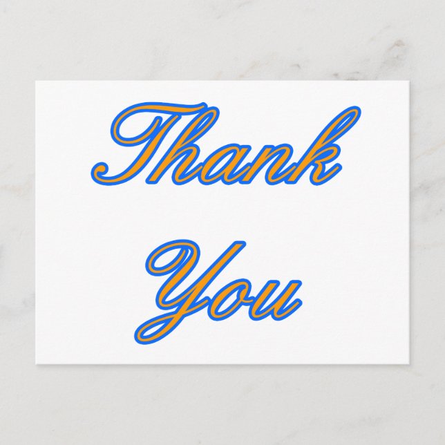 Blue Orange Thank You Design The MUSEUM Zazzle Gif Postcard (Front)