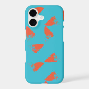 Blue, orange, vibrant, trendy geometric pattern
