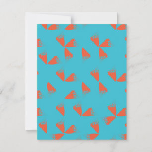 Blue, orange, vibrant, trendy geometric pattern card