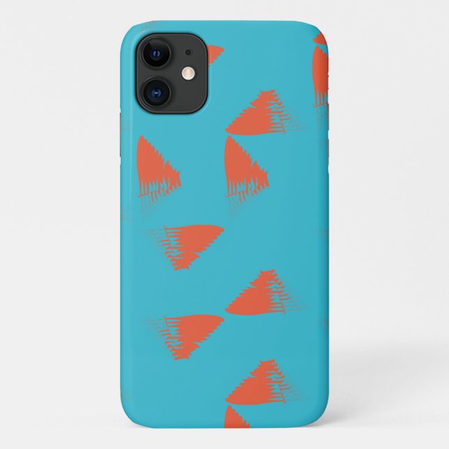 Blue, orange, vibrant, trendy geometric pattern Case-Mate iPhone case (Back)