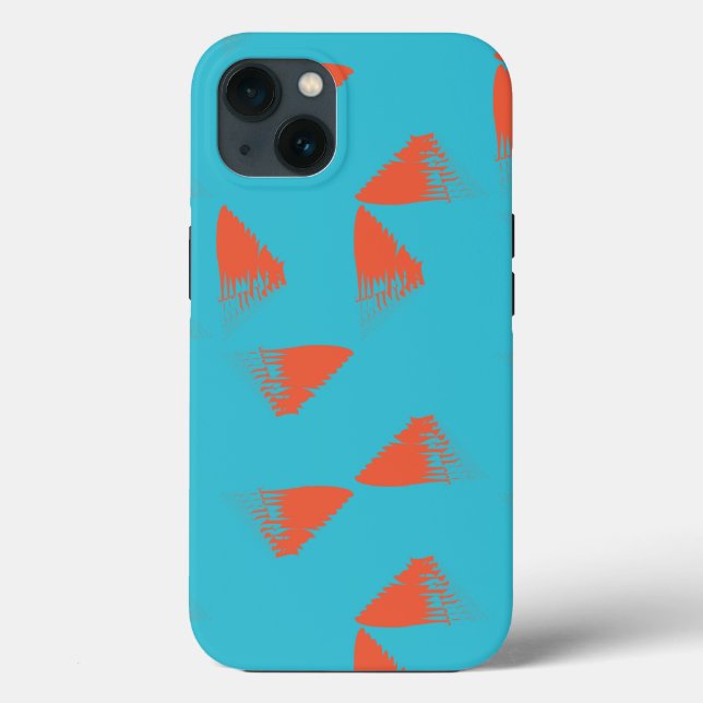 Blue, orange, vibrant, trendy geometric pattern Case-Mate iPhone case (Back)