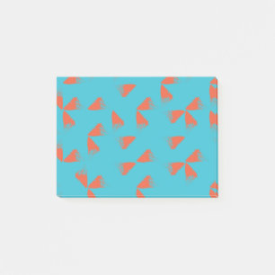 Blue, orange, vibrant, trendy geometric pattern post-it notes