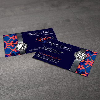 Blue + Orange  w/ Logo Business Cards