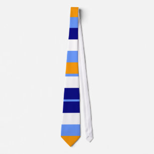 Blue/Orange/White Striped Tie