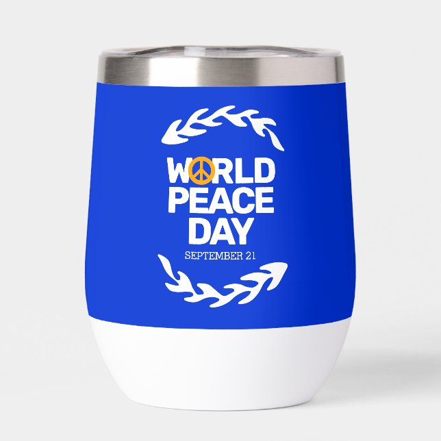 Blue Orange World Peace Day Peace Sign (Back)